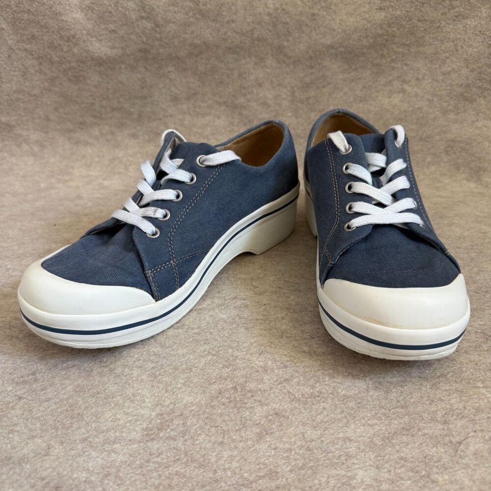 Dansko Veda vegan canvas sneakers womens 38 (US 7.5) blue lace up casual comfort
